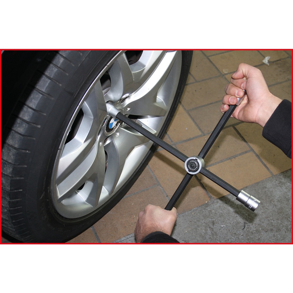 Produktabbildung Nr. 2: KS TOOLS Rad-Kreuzschlüssel mit Gleitgelenk für PKW, 1/2"x17x19x21mm