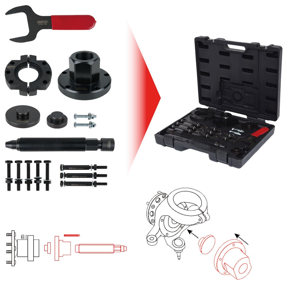Produktabbildung Nr. 7: KS TOOLS Radlager-Werkzeug-Satz für Ford Transit, 17-tlg
