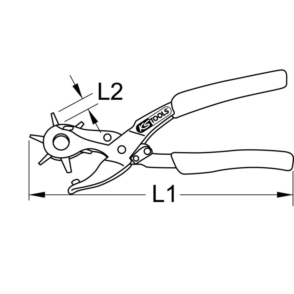 Produktabbildung: KS TOOLS Revolverloch- und Ösenzange, 220mm