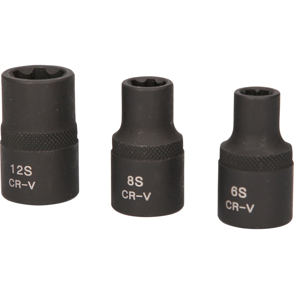 Produktabbildung Nr. 6: KS TOOLS 1/2" RIBE®-Kraft-Stecknuss-Satz, kurz, 3-tlg