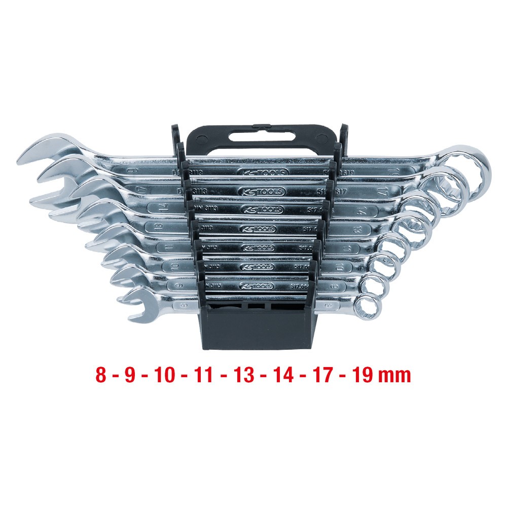 Produktabbildung Nr. 2: KS TOOLS Ringmaulschlüssel-Satz, abgewinkelt, 8-tlg 8-19mm