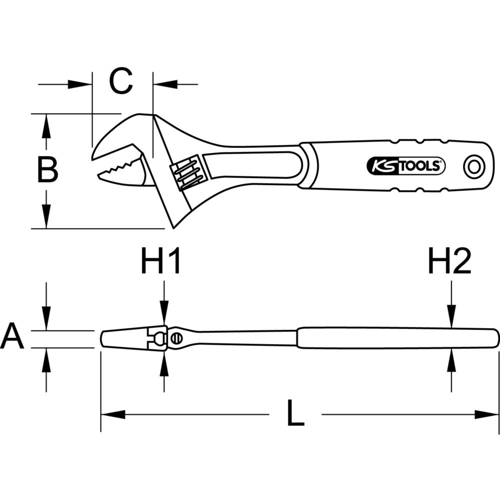 Produktabbildung Nr. 6: KS TOOLS Rollgabelschlüssel, verstellbar, 34mm