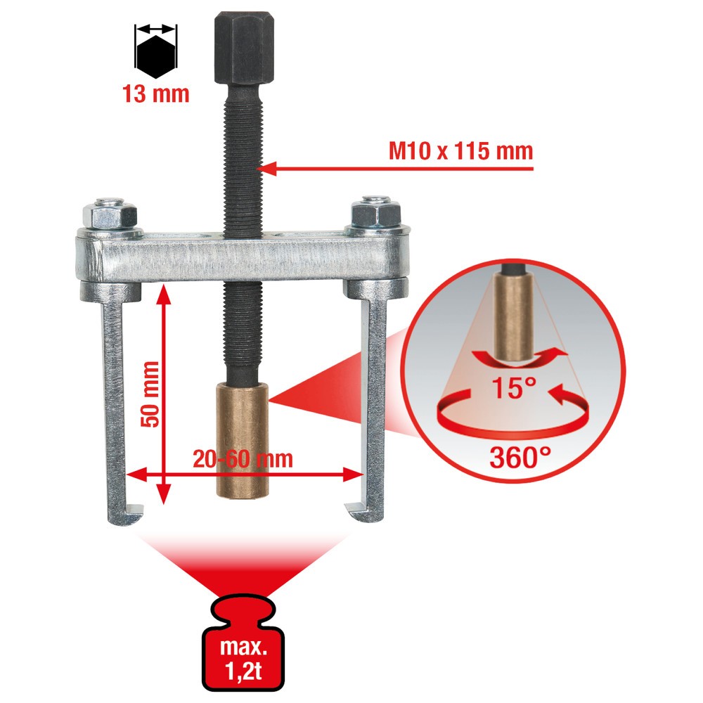 Produktabbildung Nr. 3: KS TOOLS Scheibenwischarm-Abzieher 2armig,20-60mm