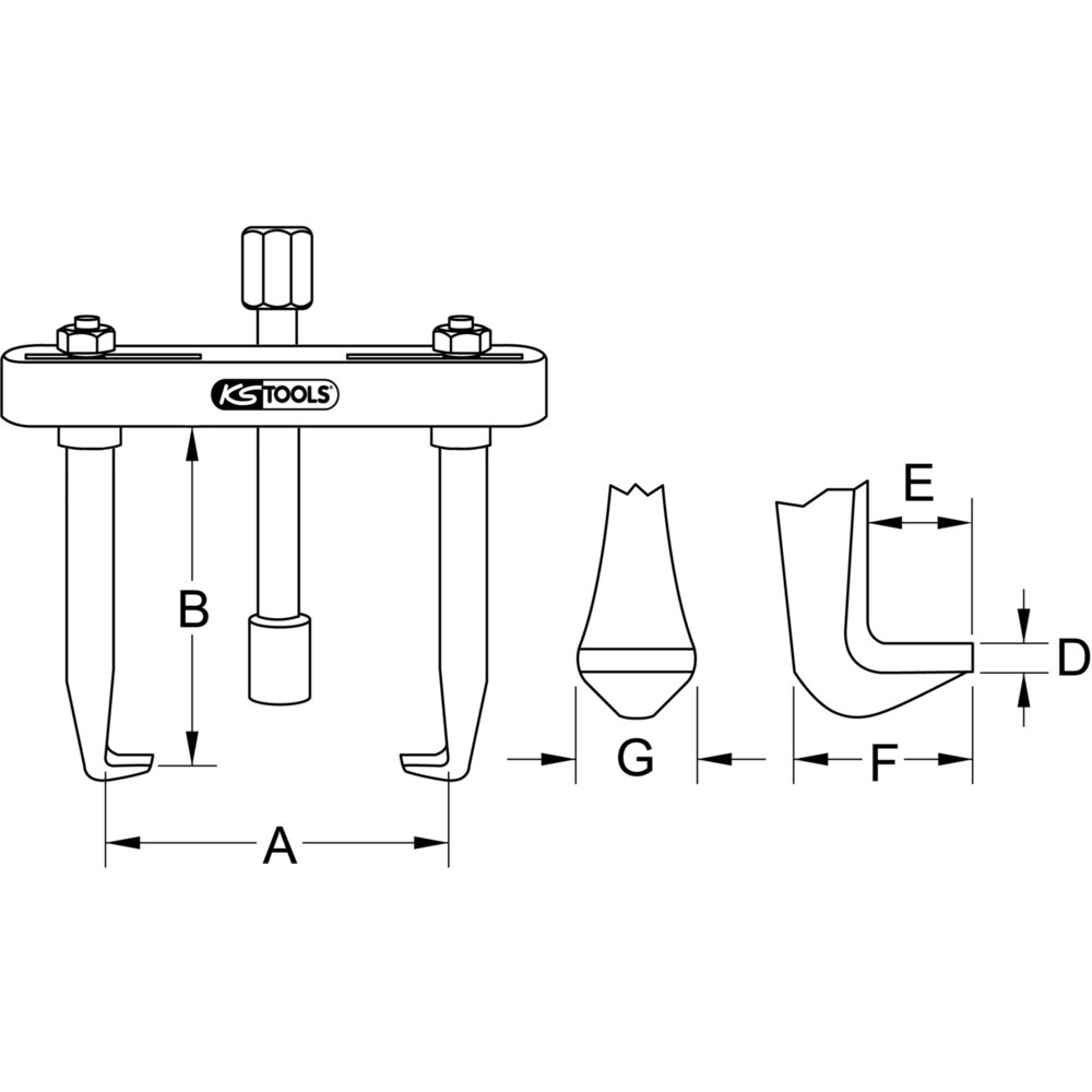Produktabbildung Nr. 8: KS TOOLS Scheibenwischarm-Abzieher 2armig,20-60mm