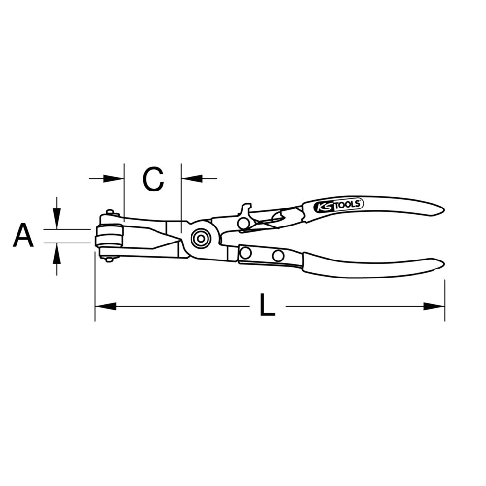 Produktabbildung Nr. 7: KS TOOLS Schlauchschellenzange, abgewinkelt, 220mm