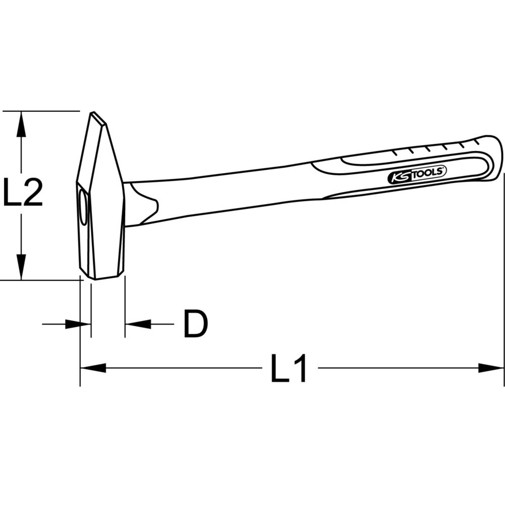 Produktabbildung: KS TOOLS Schlosserhammer mit Stahlrohr-Stiel