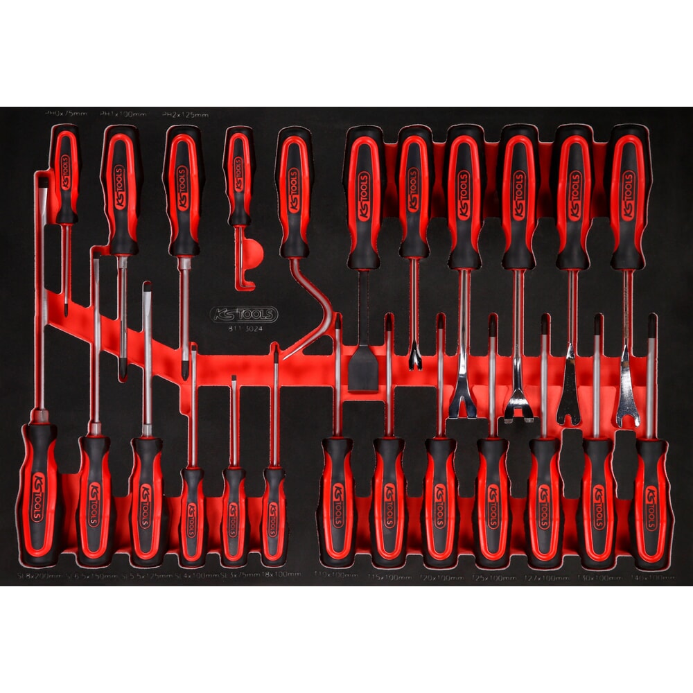 Produktabbildung: KS TOOLS Schraubendreher-Satz in Schaumstoffeinlage, 24-tlg