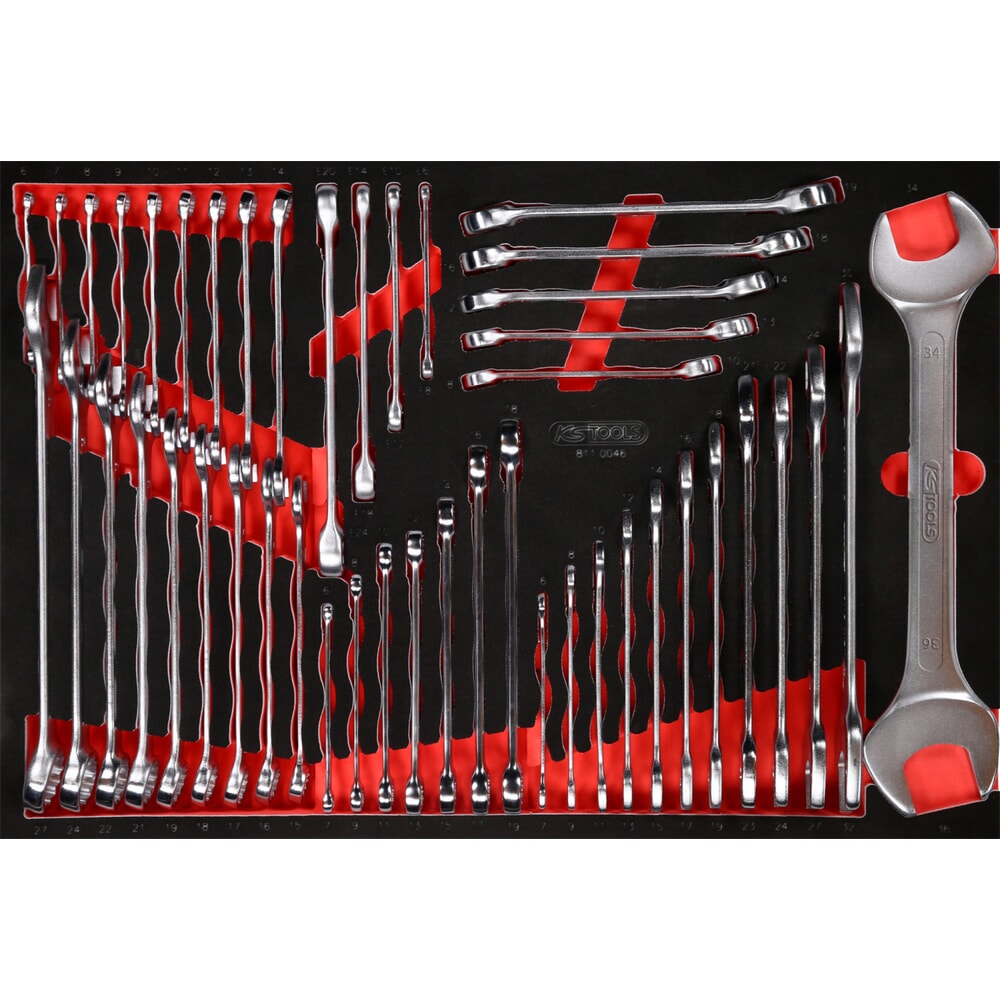 Produktabbildung: KS TOOLS Schraubenschlüssel-Satz in Schaumstoffeinlage, 46-tlg