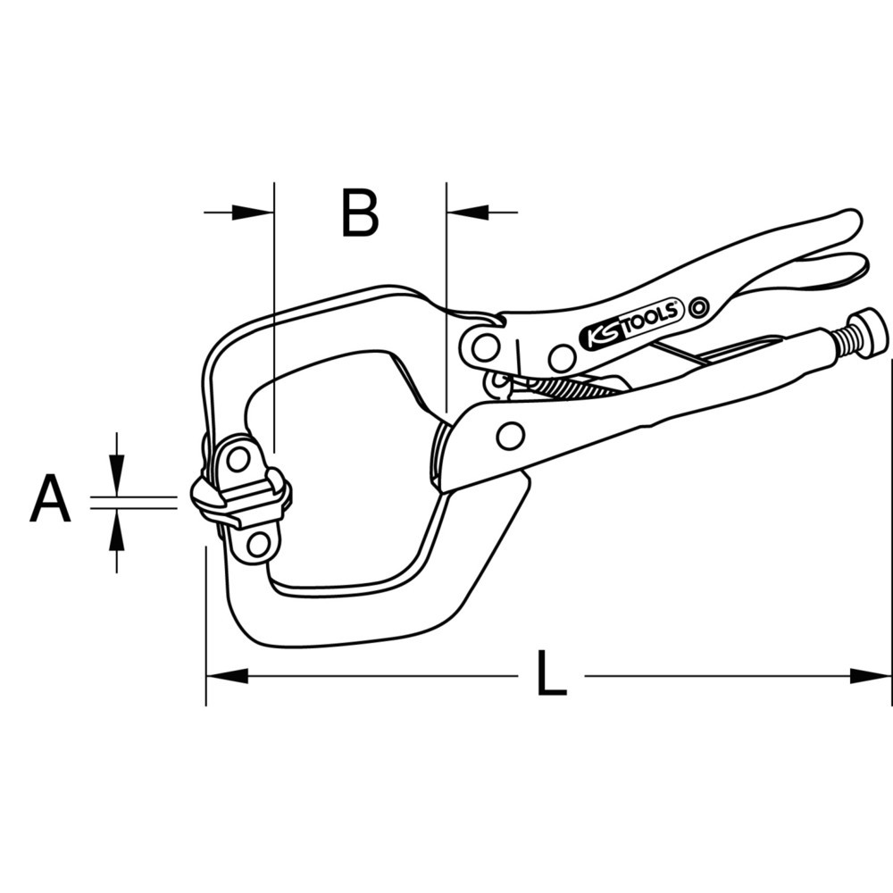 Produktabbildung Nr. 6: KS TOOLS Schweiß-Klammer-Gripzange beweglichen Spannbacken 0-25mm