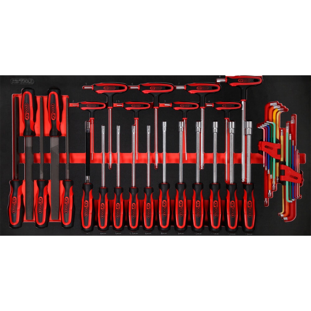 Produktabbildung: KS TOOLS Schraubendreher- / und Feilen-Satz in Schaumstoffeinlage, 42-tlg