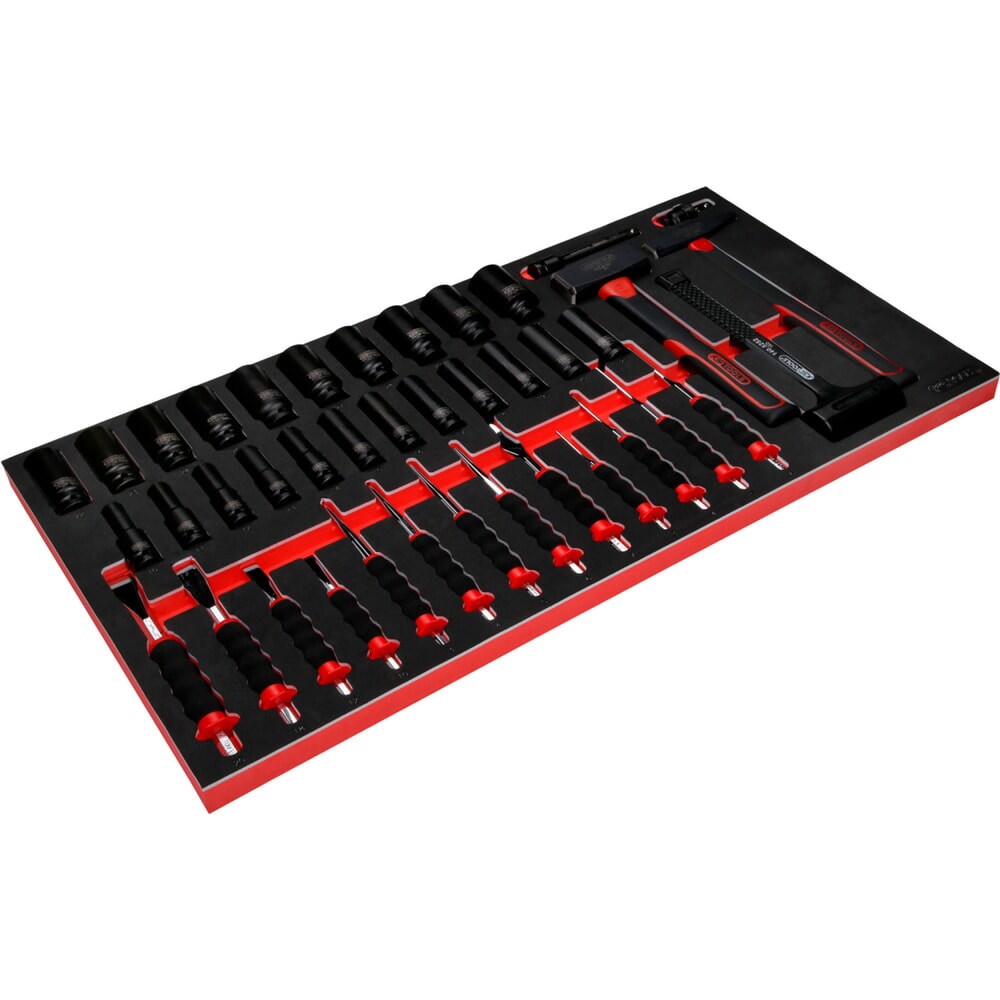 Produktabbildung Nr. 2: KS TOOLS Hammer- / Meißel- / und Kraft-Stecknuss-Satz in Schaumstoffeinlage, 40-tlg