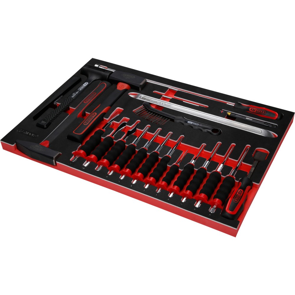 Produktabbildung Nr. 4: KS TOOLS Hammer- / und Meißel-Satz in Schaumstoffeinlage, 22-tlg
