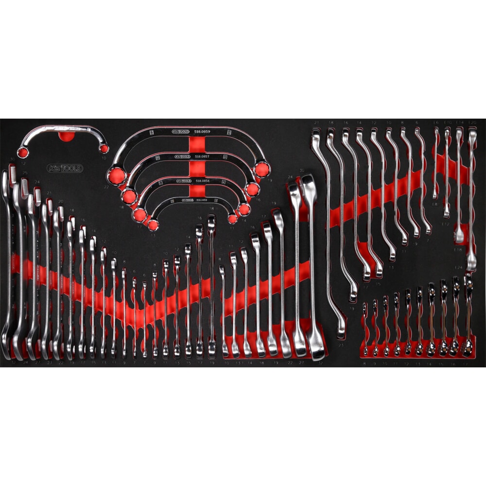Produktabbildung: KS TOOLS Schraubenschlüssel-Satz in Schaumstoffeinlage, 54-tlg