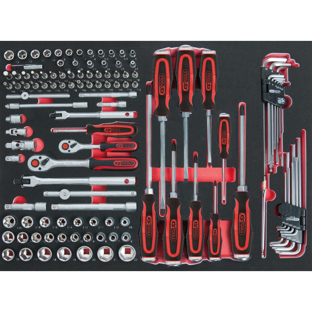 Produktabbildung: KS TOOLS 1/4"+3/8“ SCS Steckschlüssel-Satz, 118-tlg in 1/1 Systemeinlage