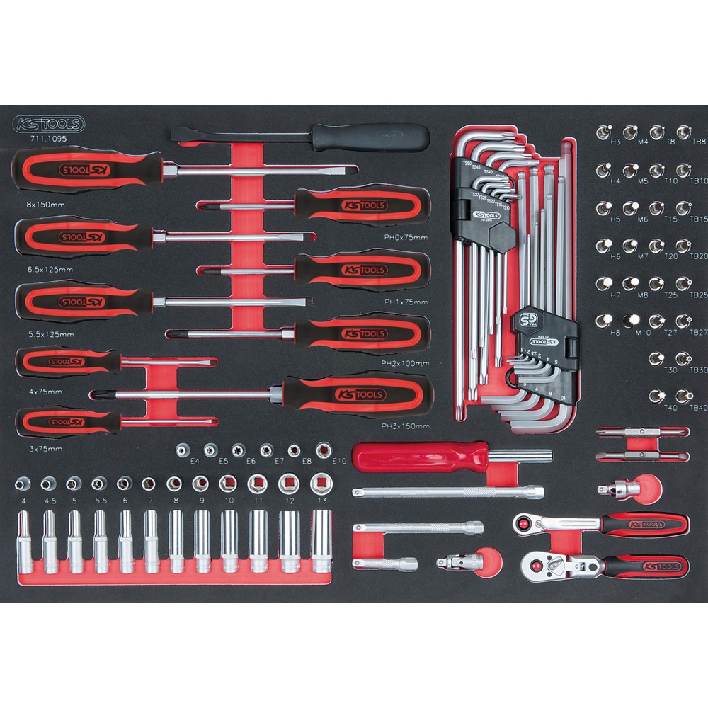 Produktabbildung: KS TOOLS SCS 1/4" Steckschlüssel-Satz, 95-tlg in 1/1 Systemeinlage
