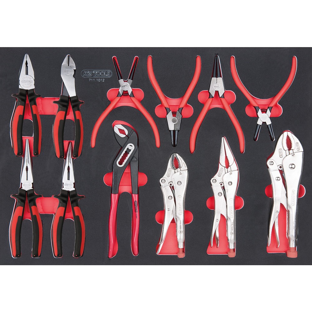 Produktabbildung: KS TOOLS SCS Zangen-Satz, 12-tlg in 1/1 Systemeinlage