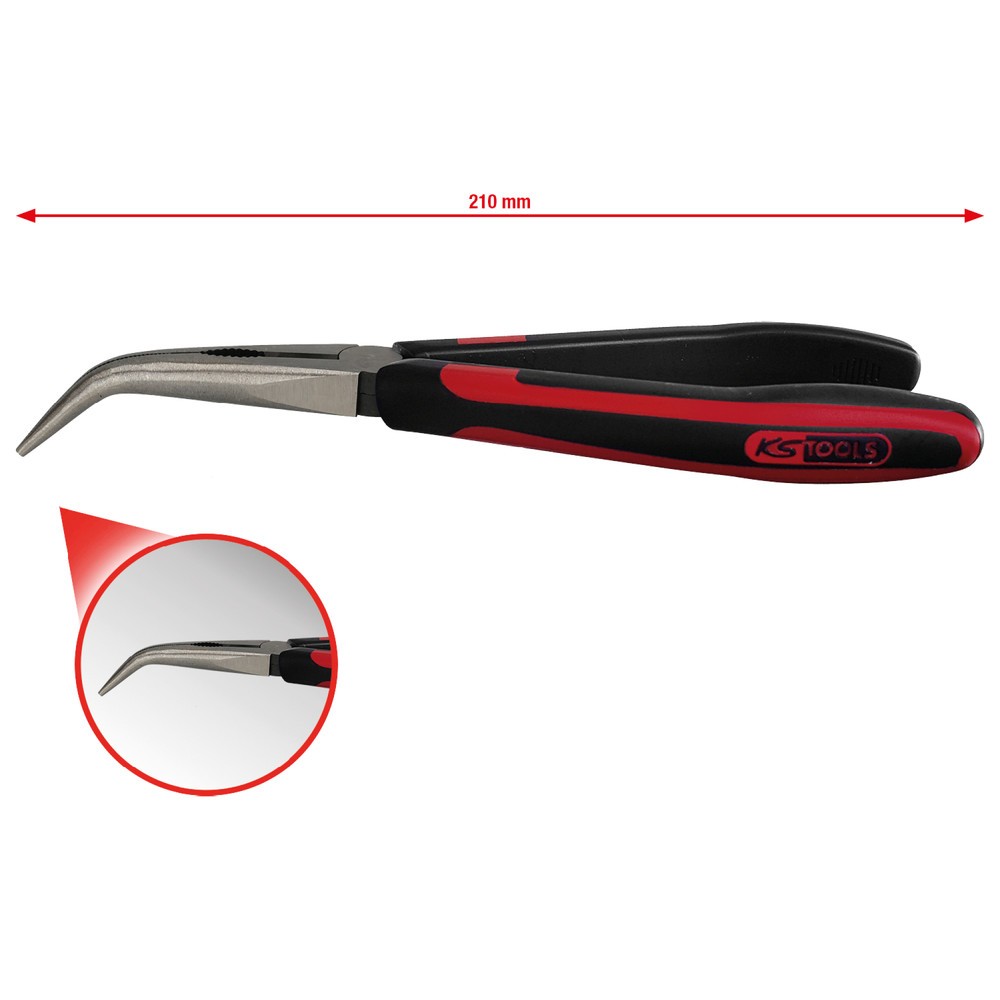 Produktabbildung Nr. 2: KS TOOLS SlimPOWER Flachrundzange, gebogen, 210mm
