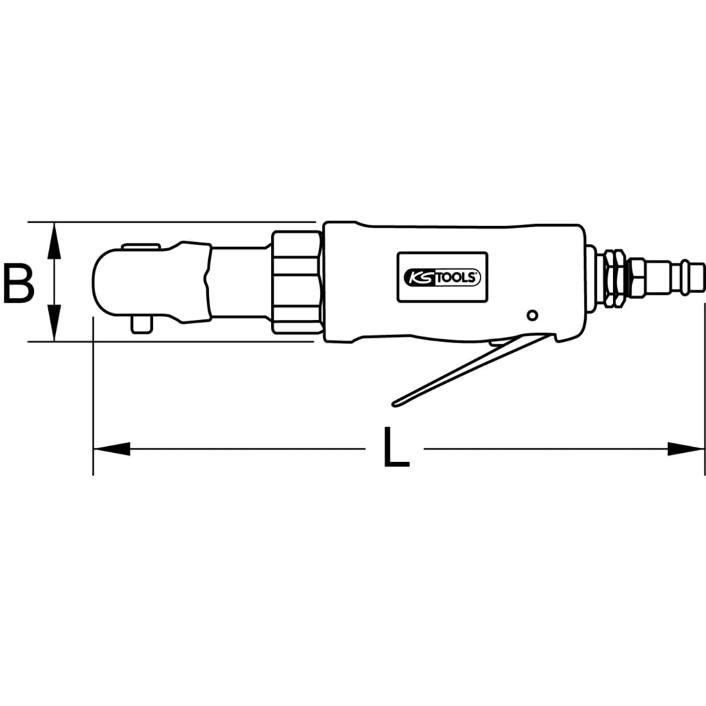Produktabbildung Nr. 12: KS TOOLS 1/4" SlimPOWER Mini-Druckluft-Umschaltratsche 30Nm