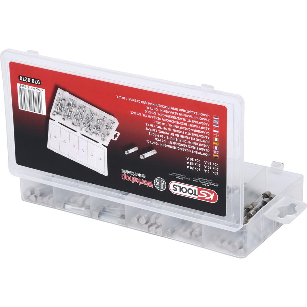Produktabbildung Nr. 5: KS TOOLS Sortiment Glassicherungen, 5-30A, 120-tlg