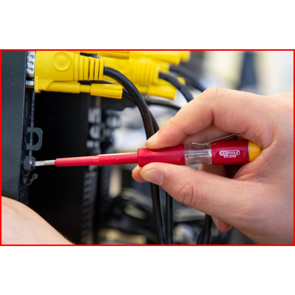 Produktabbildung Nr. 3: KS TOOLS Spannungsprüfer mit Schutzisolierung 100-500 V, 140mm