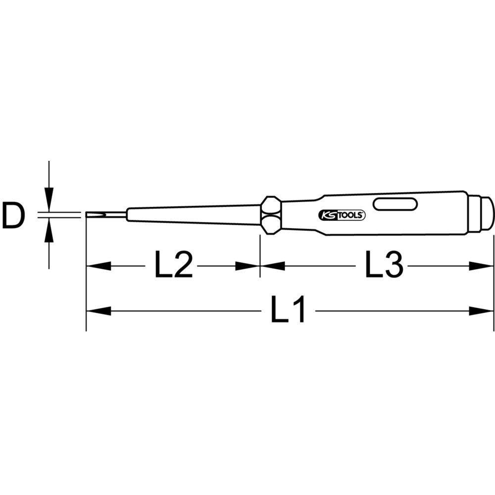 Produktabbildung Nr. 11: KS TOOLS Spannungsprüfer mit Schutzisolierung 100-500 V, 140mm
