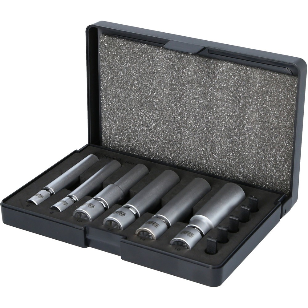 Produktabbildung: KS TOOLS 1/4" + 3/8" Spezial-Glüh- und Zündkerzen-Stecknuss-Satz mit Gelenk, 11-tlg