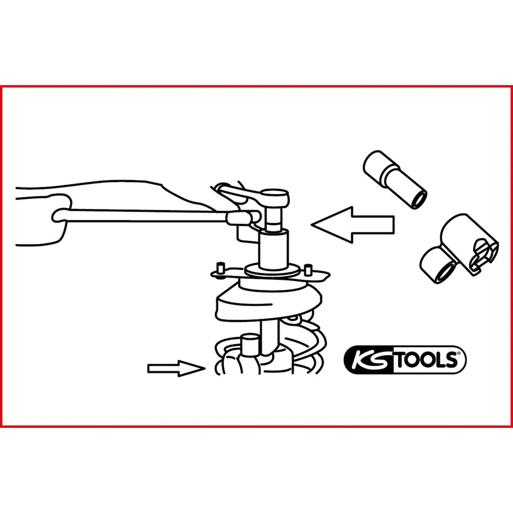 Produktabbildung Nr. 3: KS TOOLS Spezial Stoßdämpfer-Gegenhalter-Werkzeug-Satz für Volvo, 2-tlg