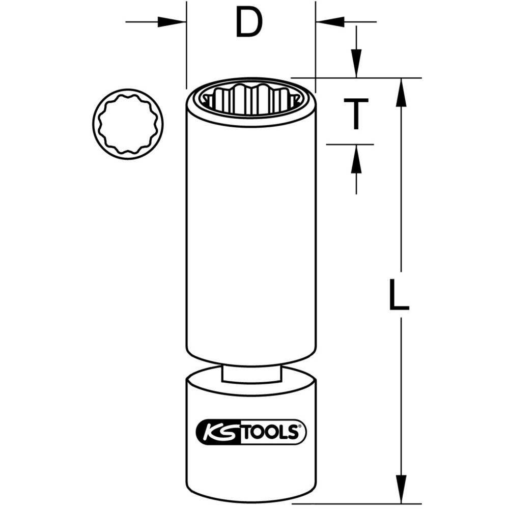 Produktabbildung Nr. 14: KS TOOLS 3/8" Spezial-Zündkerzen-Stecknuss für BMW mit Gelenk, 14mm