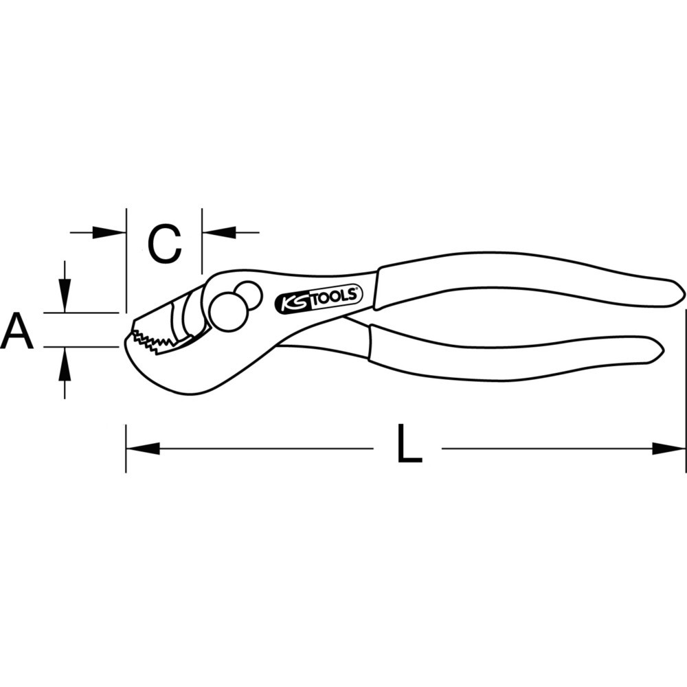 Produktabbildung Nr. 3: KS TOOLS Spezialrohrzange, 2-fach verstellbar, 178mm