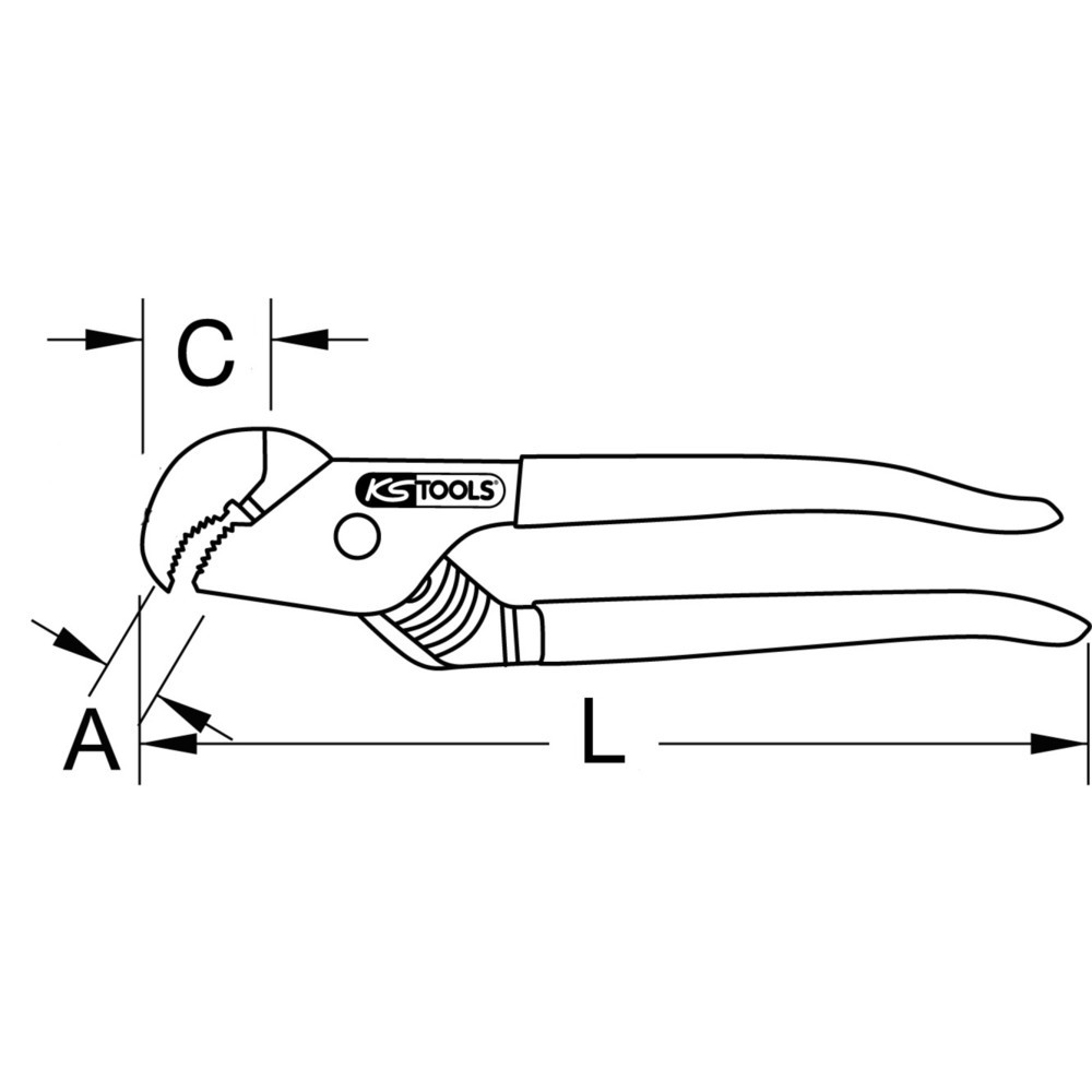 Produktabbildung: KS TOOLS Spezialrohrzange, 4-fach verstellbar, 242mm