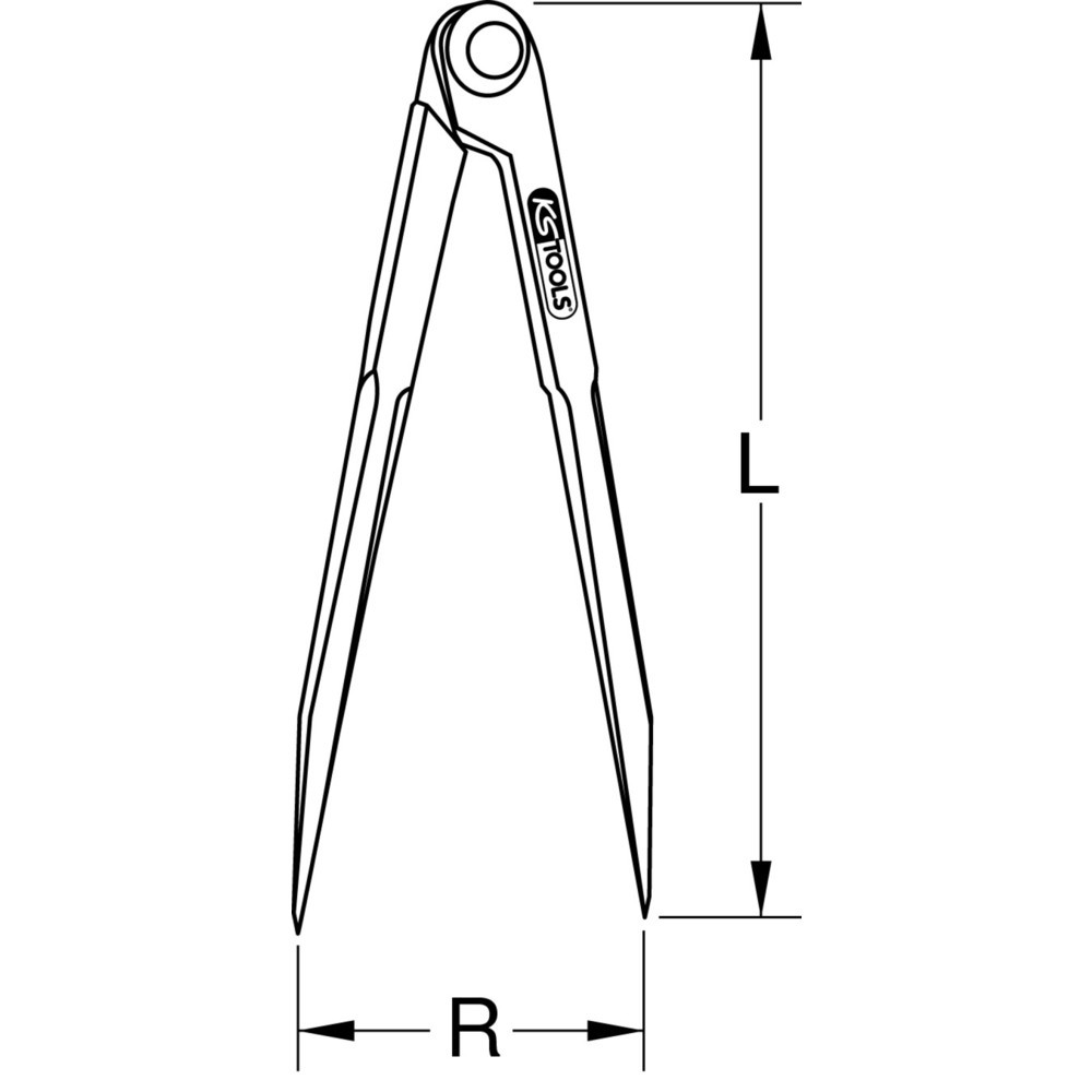 Produktabbildung: KS TOOLS Spitzzirkel ohne Stellbogen, 400mm