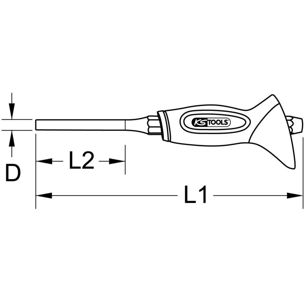 Produktabbildung Nr. 3: KS TOOLS Durchtreiber mit Handschutzgriff 4 mm