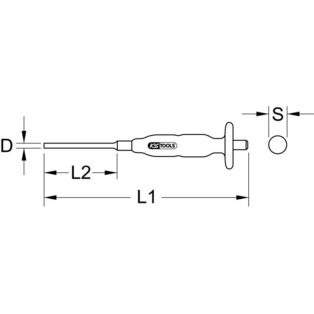 Produktabbildung: KS TOOLS Durchtreiber, Ø 3 mm, zylindrisch