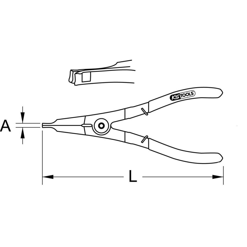Produktabbildung Nr. 6: KS TOOLS Sprengring-Zange, ausgeformte Spitzen, 240mm