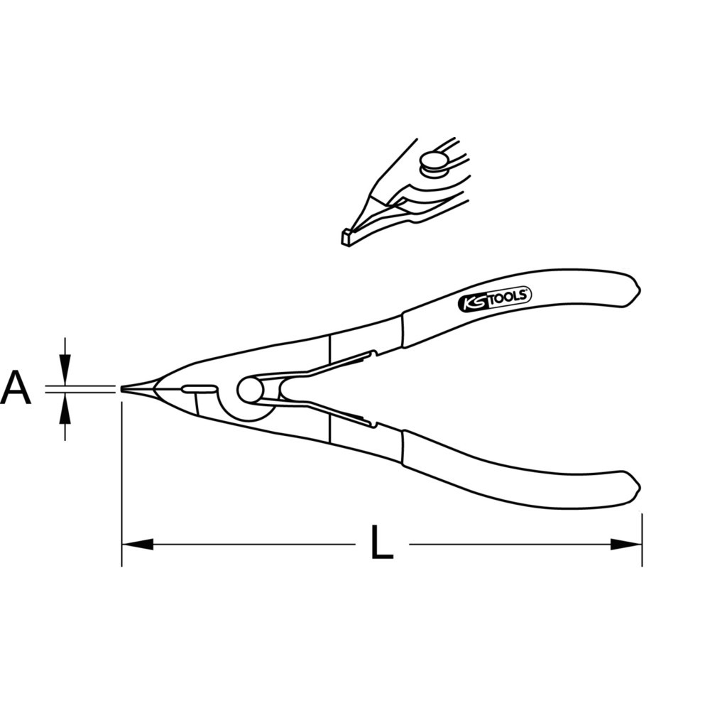 Produktabbildung Nr. 6: KS TOOLS Sprengring-Zange, geriffelt, 210mm