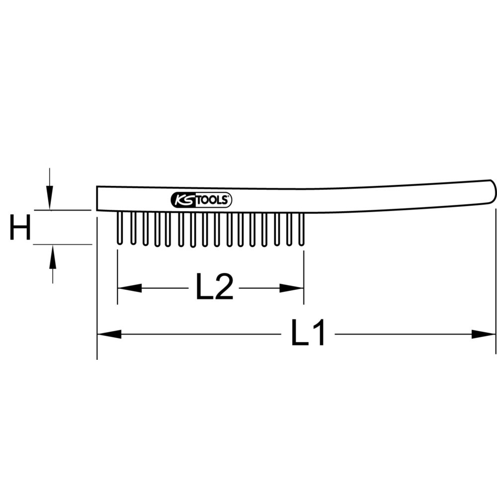 Produktabbildung Nr. 5: KS TOOLS Stahl-Handdrahtbürste 3-reihig, 290mm
