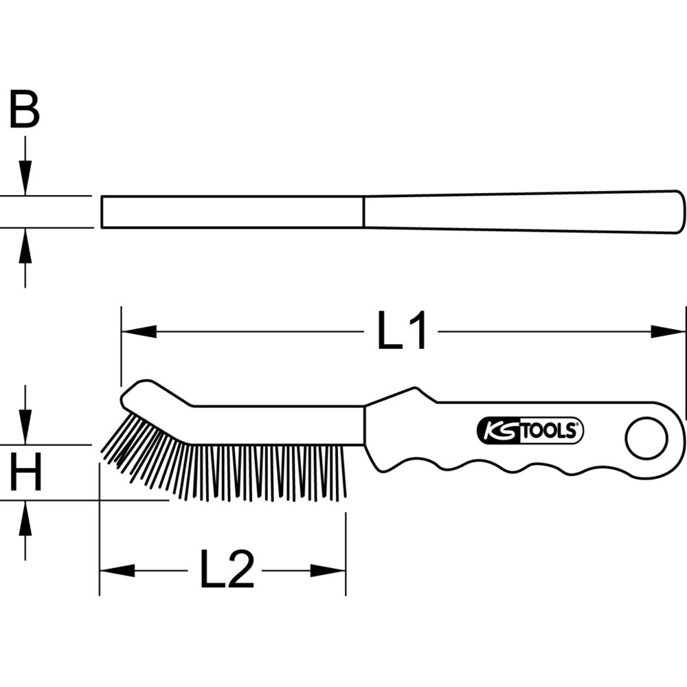 Produktabbildung Nr. 6: KS TOOLS Stahldraht-Bremssattel-Drahtbürste 2-reihig, spitz