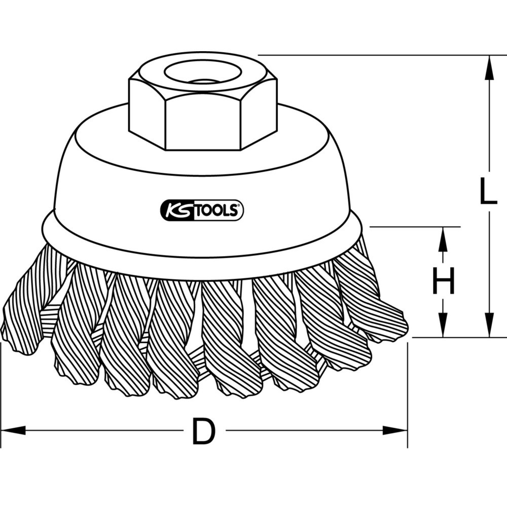 Produktabbildung: KS TOOLS Stahldrahttopfbürste 0,5mm, Ø 80mm