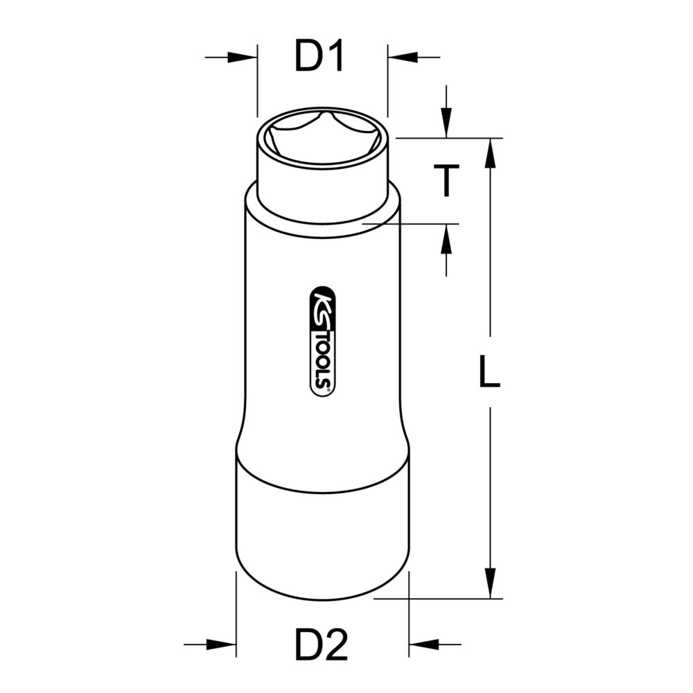 Produktabbildung Nr. 4: KS TOOLS Stecknuss für Fünfkant-Schrauben am Bremssattel, 14mm
