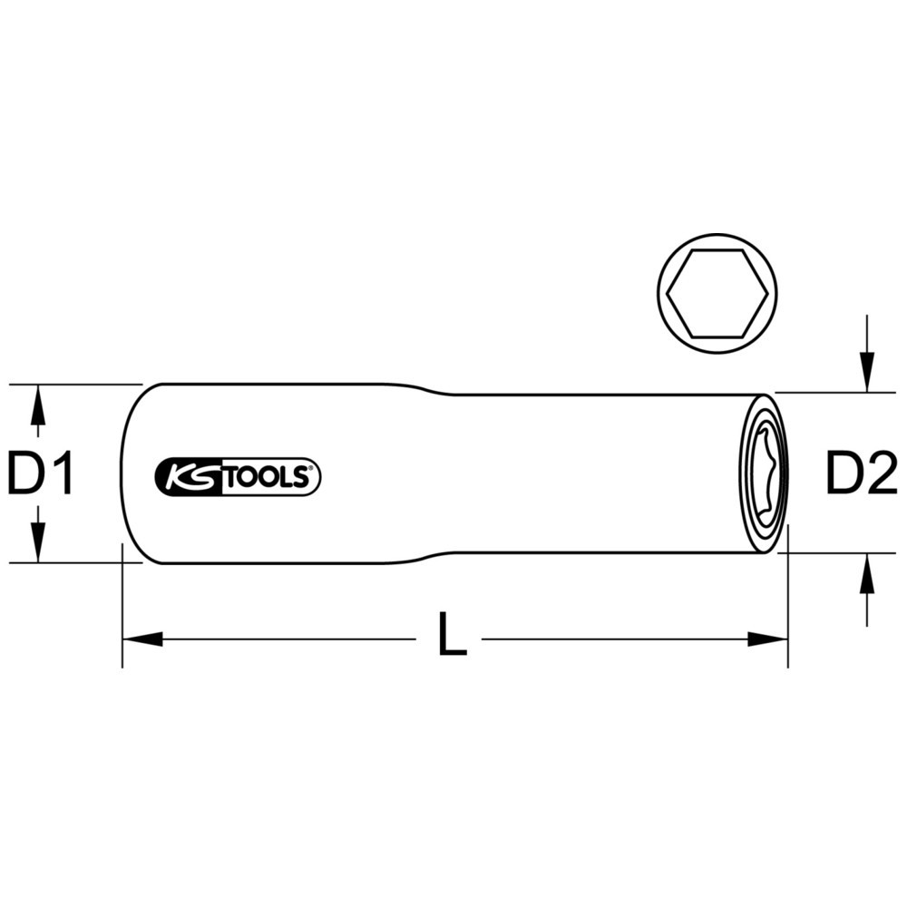 Produktabbildung Nr. 3: KS TOOLS 1/2" Stecknuss mit Schutzisolierung, lang, 32mm