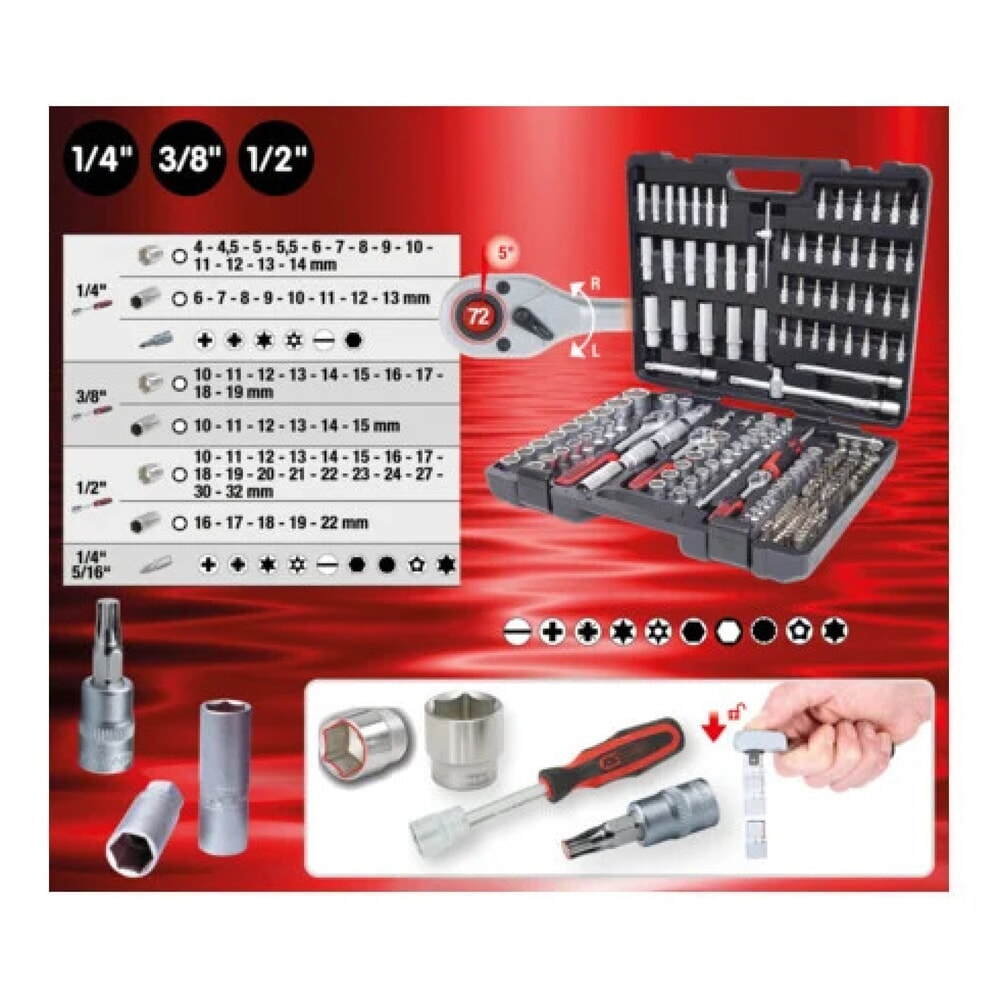 Produktabbildung Nr. 5: KS TOOLS 1/4"+3/8"+1/2" Steckschlüssel-Satz, 195-tlg