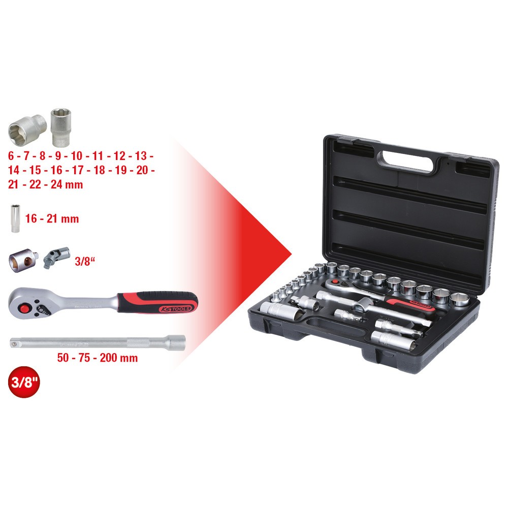 Produktabbildung: KS TOOLS 3/8" Steckschlüssel-Satz, 26-tlg