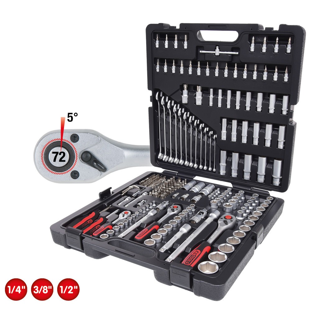 Produktabbildung: KS TOOLS 1/4"+3/8"+1/2" Steckschlüssel-Satz, 216-tlg
