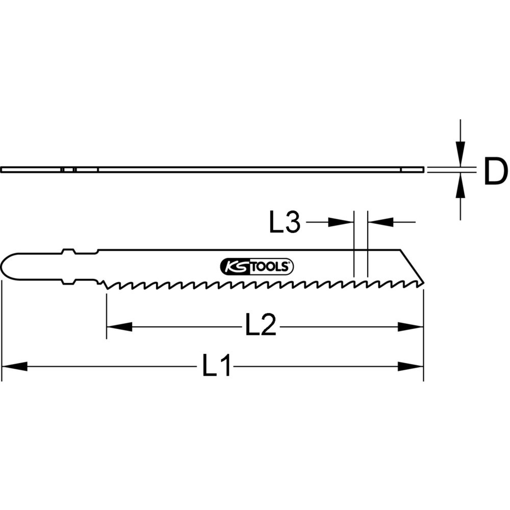 Produktabbildung: KS TOOLS Stichsägeblatt-Kurvenschnitt, CV, 100mm, 4mm, 5er Pack