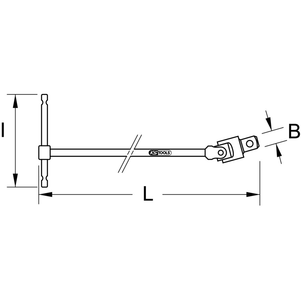 Produktabbildung Nr. 10: KS TOOLS T-Griff Gelenkantriebsschlüssel, XL, 1/2"
