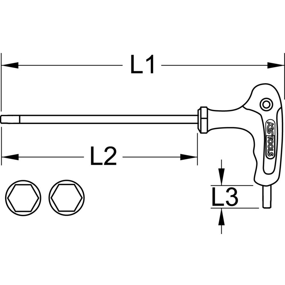 Produktabbildung Nr. 5: KS TOOLS T-Griff-Innensechskant-Schlüssel, 3mm