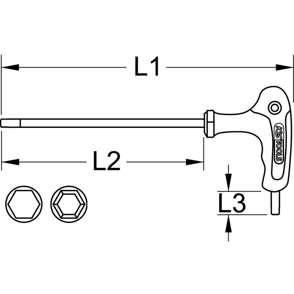 Produktabbildung Nr. 6: KS TOOLS T-Griff-Innensechskant-Kugelkopf-Schlüssel, 2mm