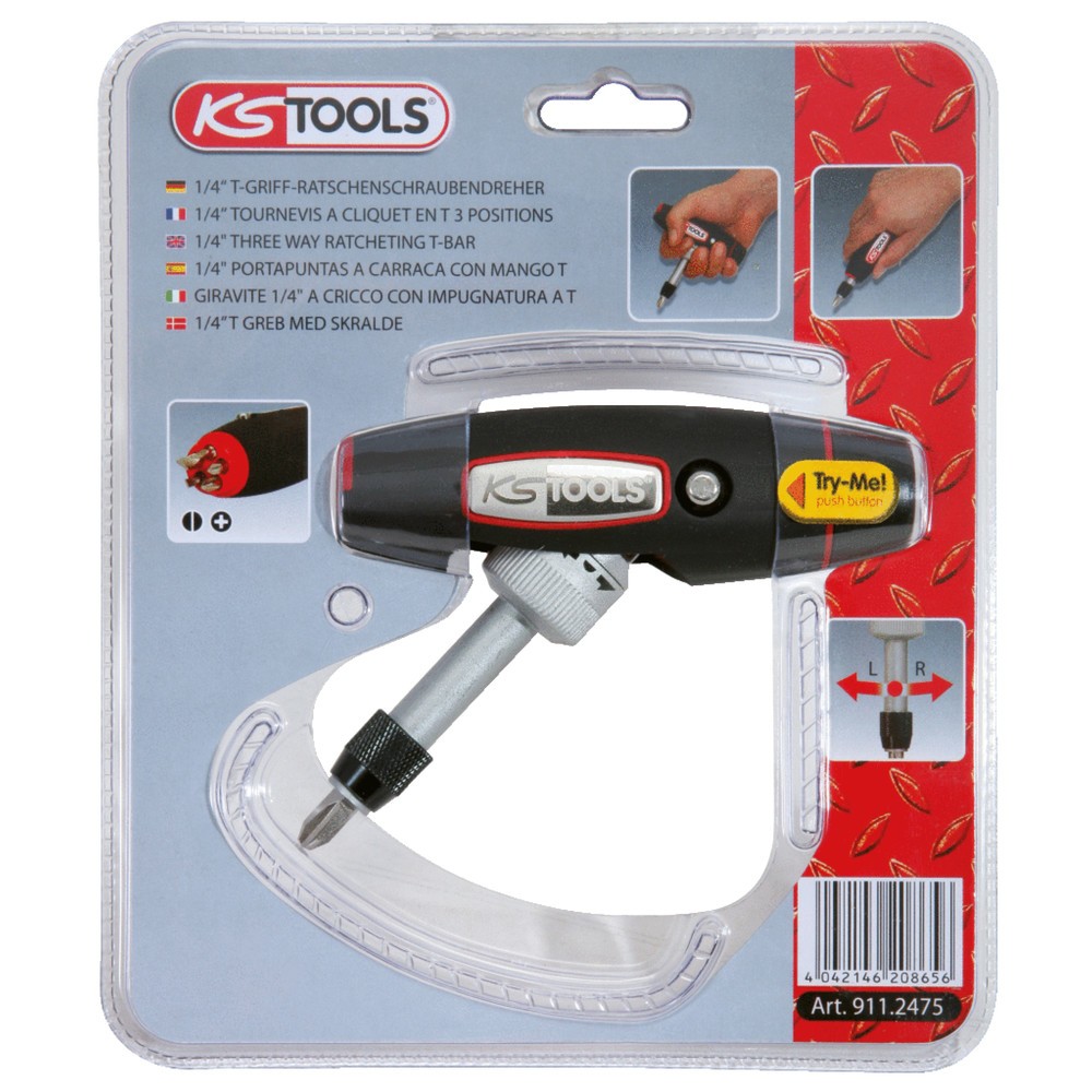 Produktabbildung Nr. 8: KS TOOLS 1/4" T-Griff Ratschen-Bit-Schraubendreher, 7-tlg