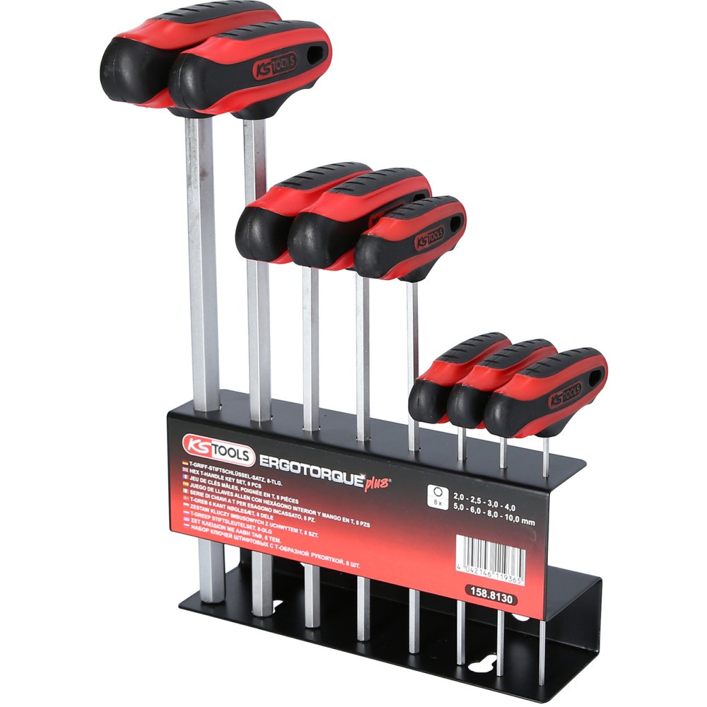 Produktabbildung: KS TOOLS T-Griff-Innensechskant-Schlüssel-Satz, 8-tlg