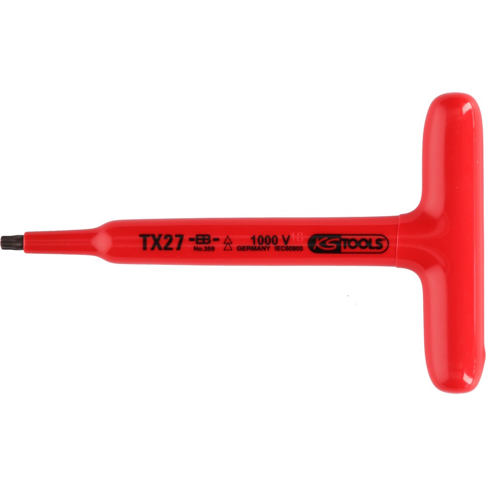 Produktabbildung: KS TOOLS T-Griff-Torx-Stiftschlüssel mit Schutzisolierung, T20, 120 mm